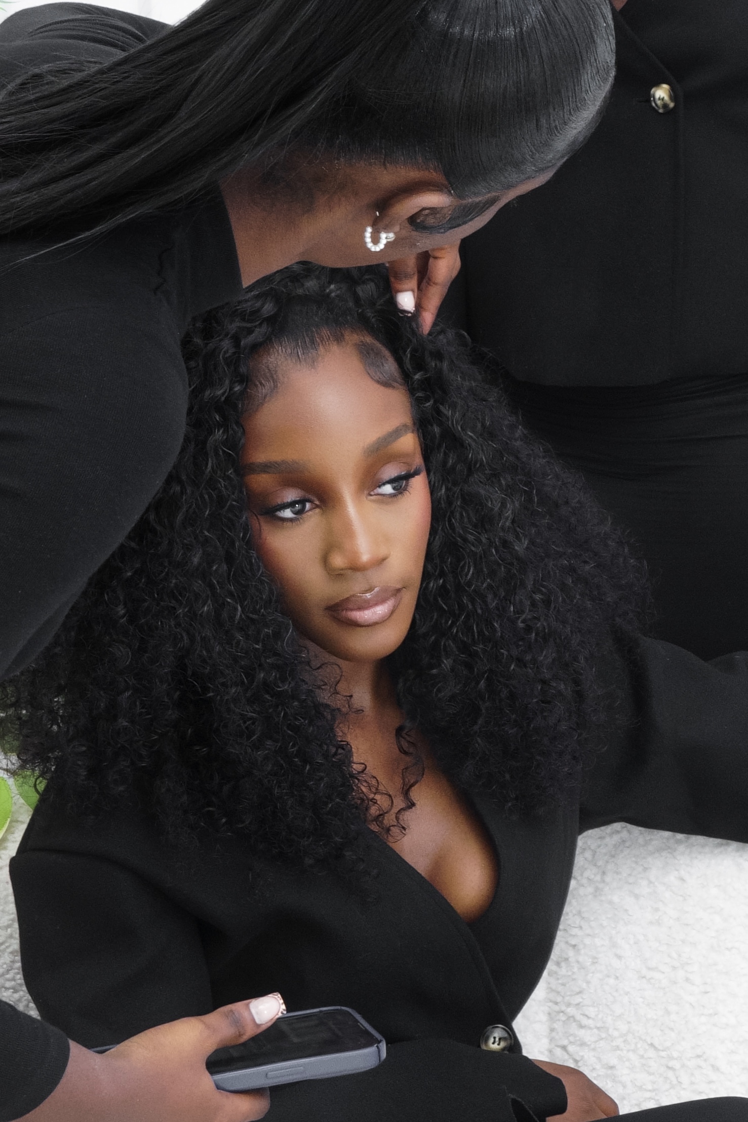 Straight and sleek hairstyle